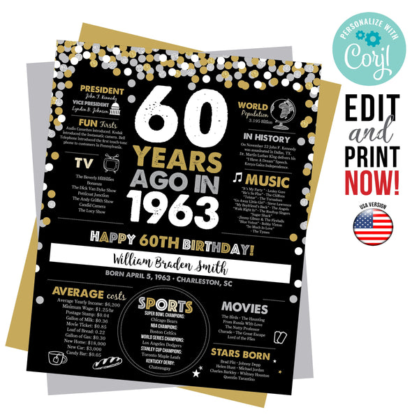 60th Birthday poster, 1963