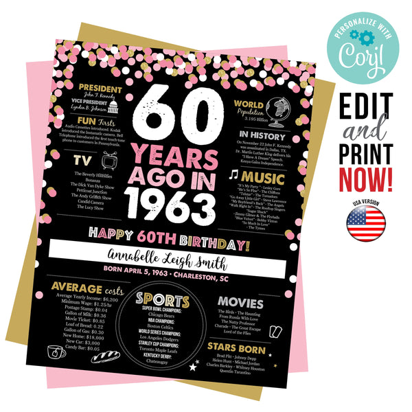 60th Birthday poster, 1963